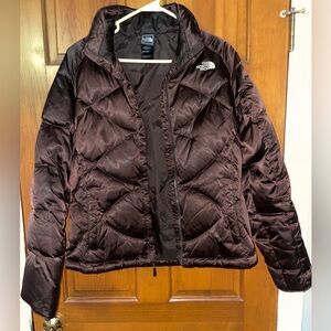 The North Face Satin 550 Puffer Jacket, Brown, Women’s Medium Quilted Vintage